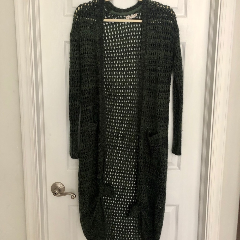 Ruff Hewn Long Crocheted Cardigan